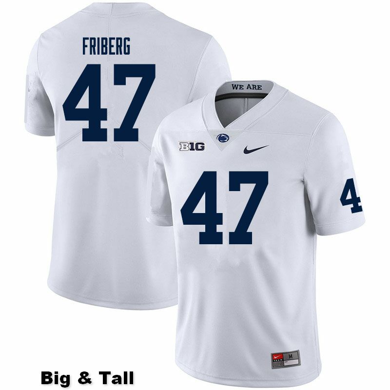 NCAA Nike Men's Penn State Nittany Lions Tommy Friberg #47 College Football Authentic Big & Tall White Stitched Jersey YQA3898LM